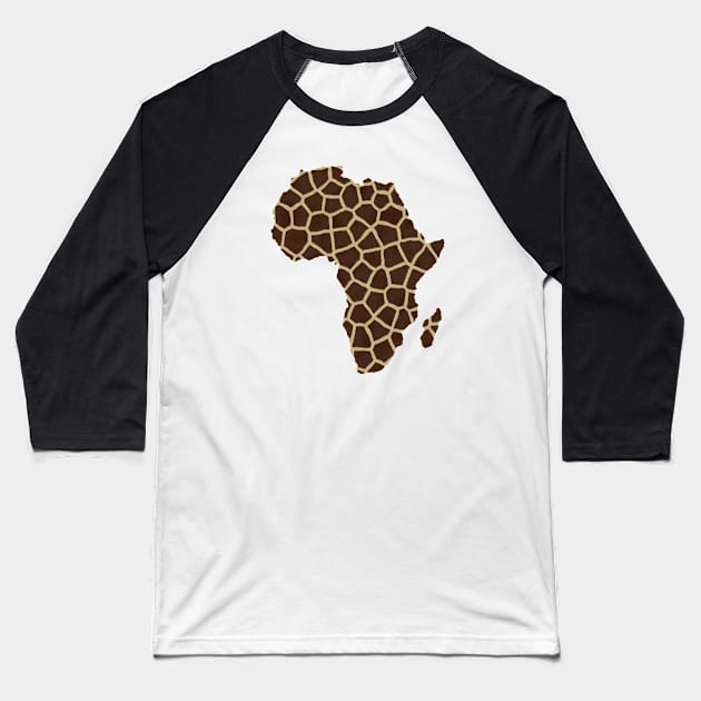 Africa Map Giraffe Pattern Gift Baseball T-Shirt by SpaceManSpaceLand